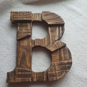 Wooden letter "B" wall decor